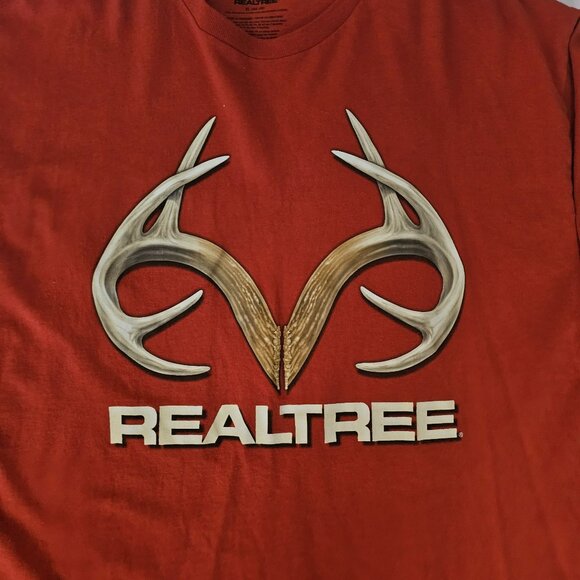 Realtree Men's Red Orange Antler Graphic Print Long Sleeve Shirt Size XL (46-48) - Picture 6 of 10